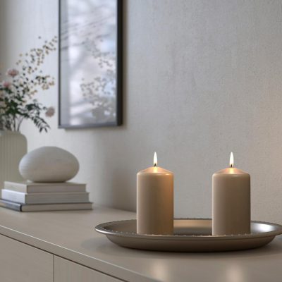 Nến thơm decor màu kem sang trọng