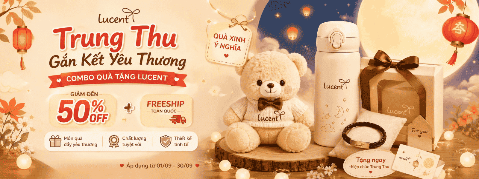 Banner quà tặng Lucent ưu đãi trung thu