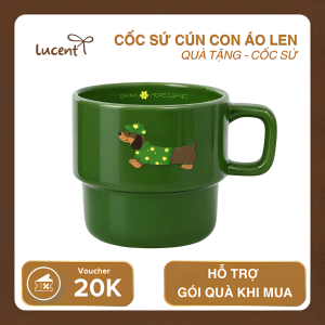 Cốc trang trí cún con áo len