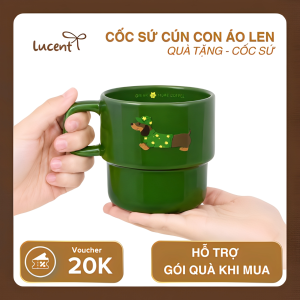 Cốc trang trí cún con áo len