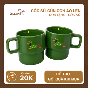 Cốc trang trí cún con áo len