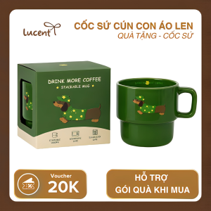 Cốc trang trí cún con áo len