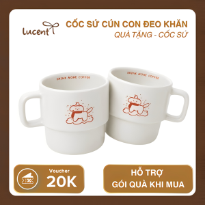 Cốc trang trí cún con đeo khăn