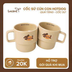 Cốc trang trí cún con hotdog