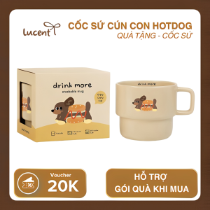 Cốc trang trí cún con hotdog