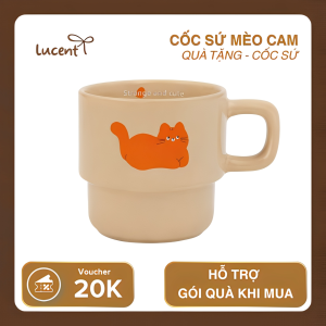 Cốc trang trí mèo cam