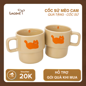 Cốc trang trí mèo cam