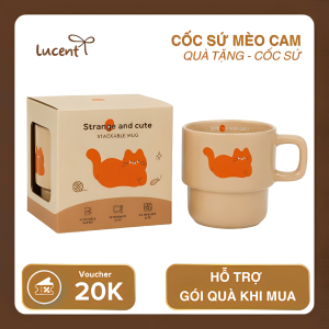 Cốc trang trí mèo cam