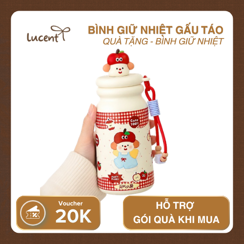 Bình Giữ Nhiệt Gấu Táo LUCENT - Ảnh 2
