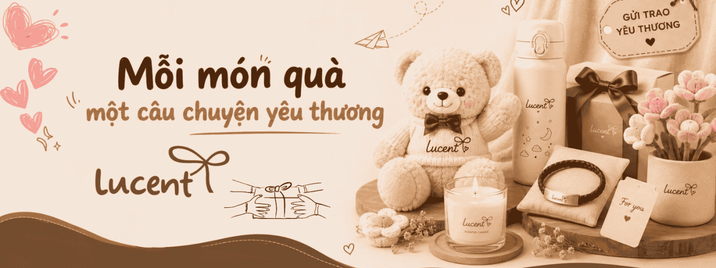 banner giới thiệu thương hiệu quà tặng Lucent