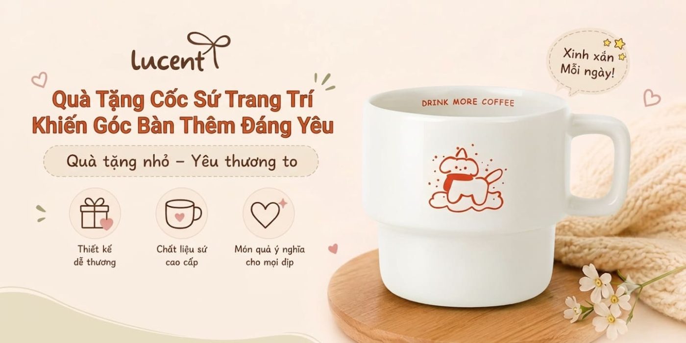 Quà Tặng Cốc Sứ Trang Trí Góc Bàn Học